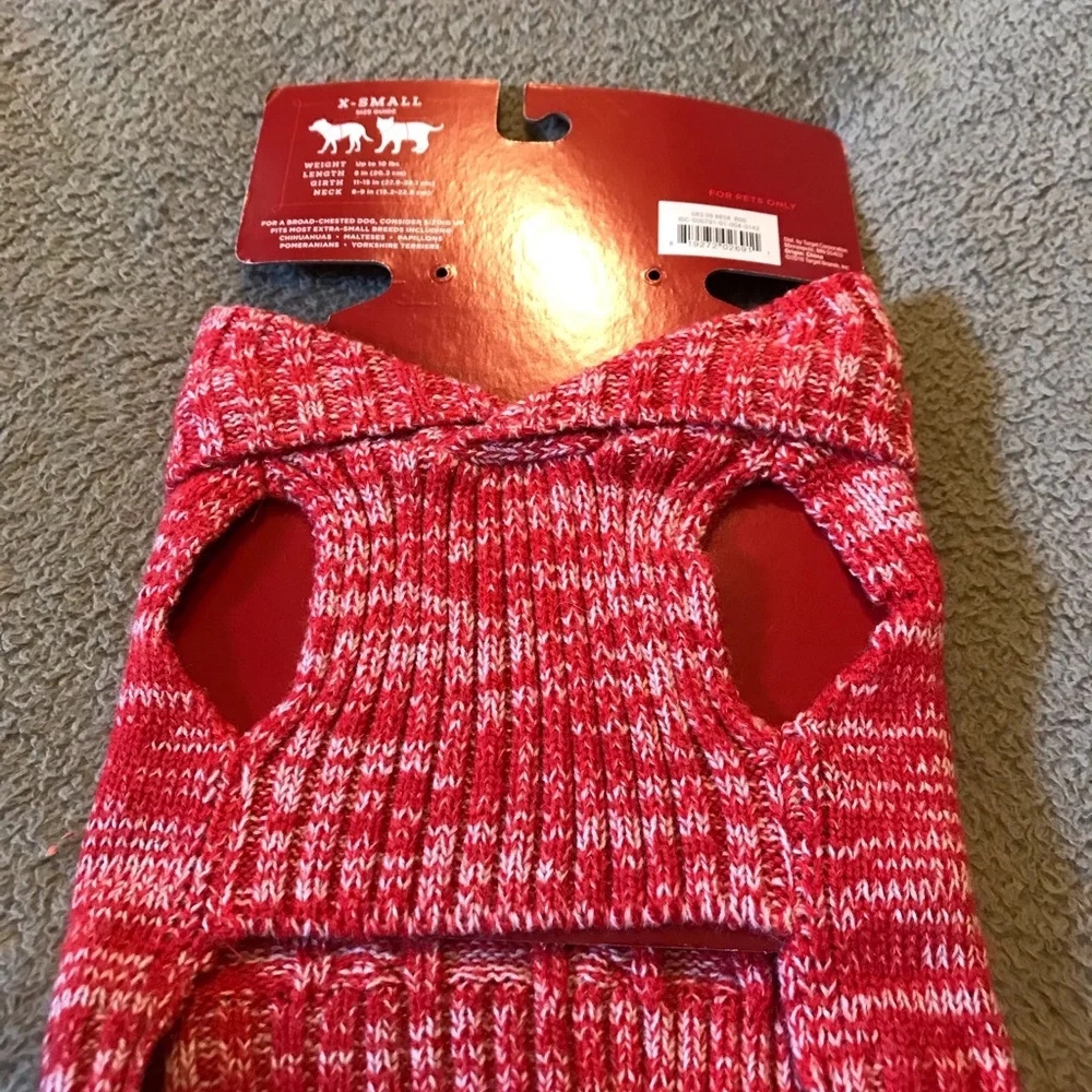 Dog or Cat Sweater Red & White